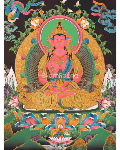 Red Amitayus Buddha Thangka