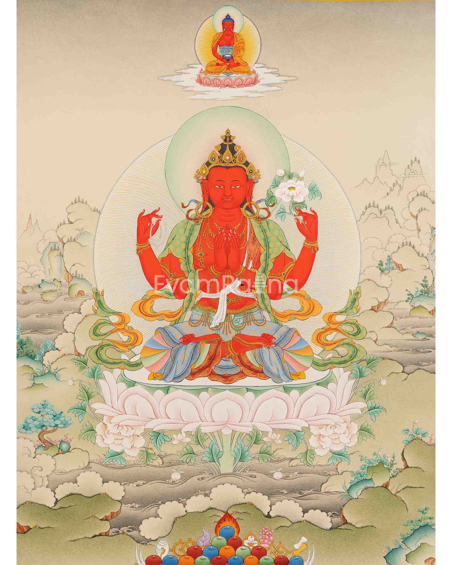 RedChenrezigWithAmitabha