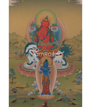 Red Manjushri Thangka 