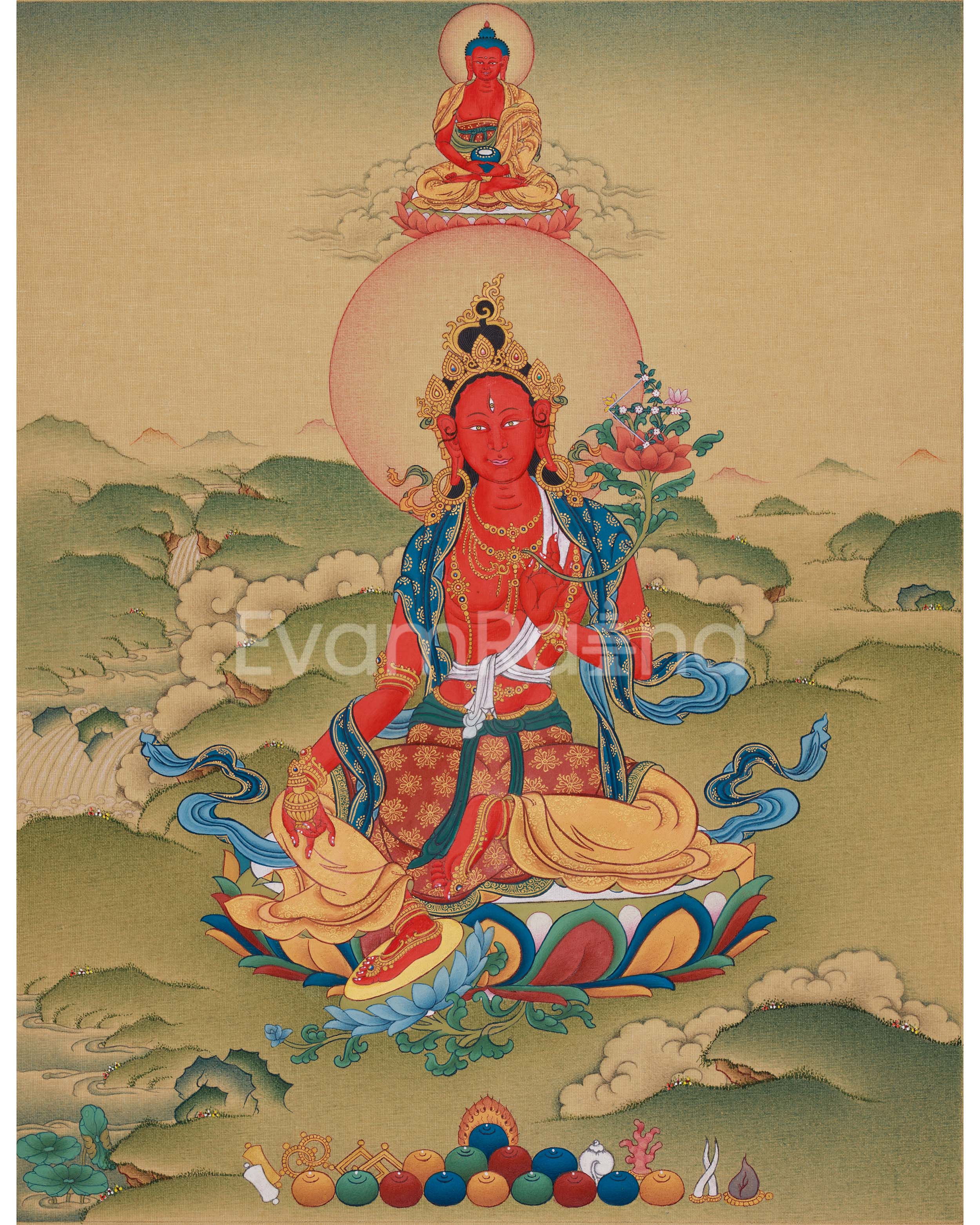 Wish-Fulfilling Red Tara Thangka 
