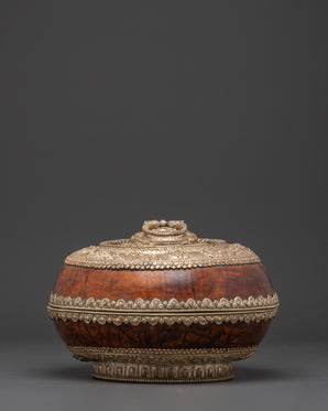 Authentic Buddhist Wood Rice Pot | Ritual Offering