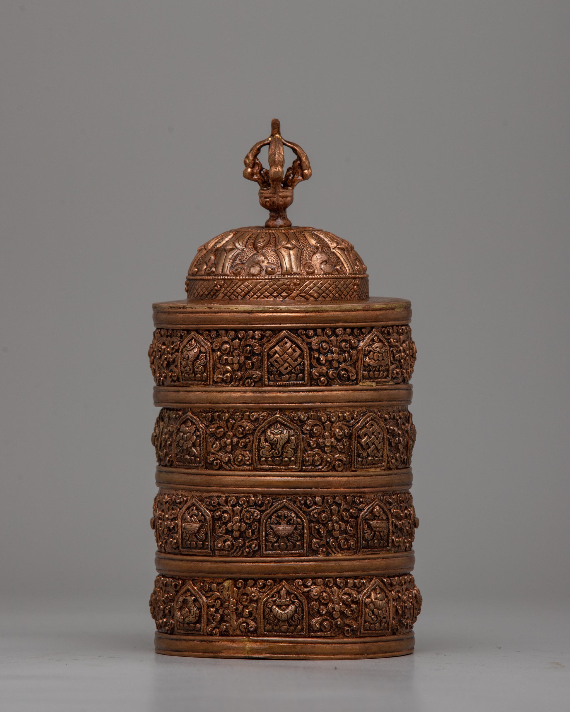 4 Tiered Tibetan Ritual Rice Pot&nbsp;