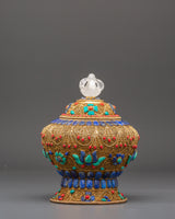 Gold Plated Rice Pot for Ritual Altar