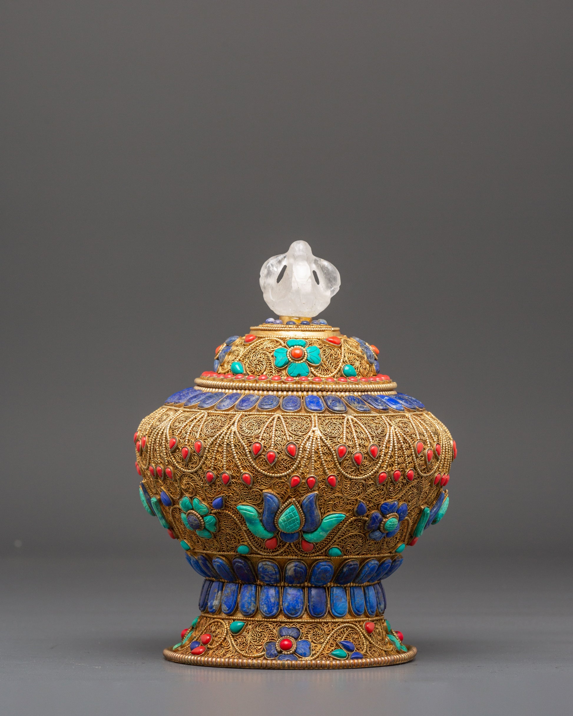 Gold Plated Rice Pot for Ritual Altar