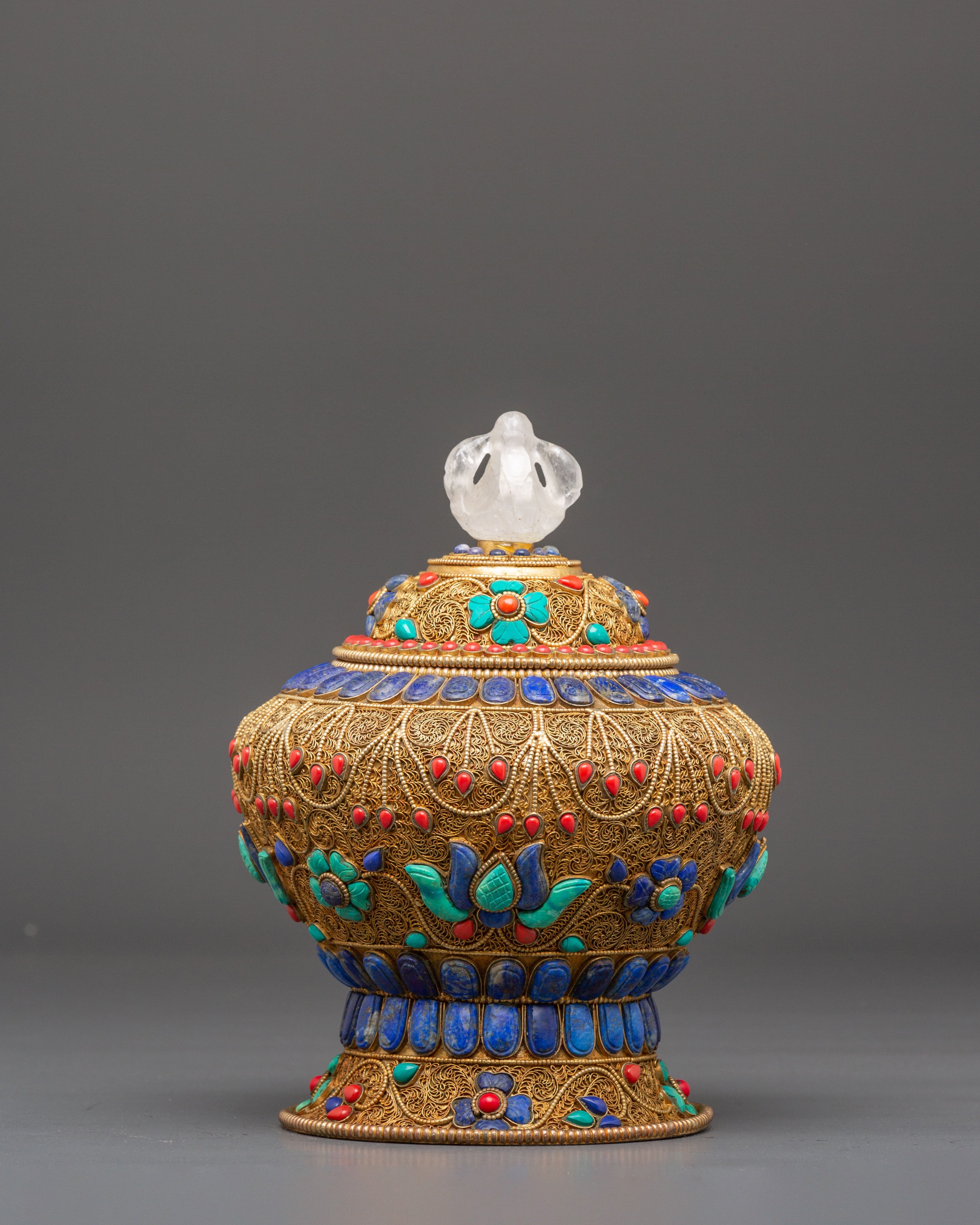 Gold Plated Rice Pot for Ritual Altar