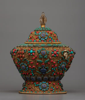 24k Gold Plated Buddhist Rice Pot