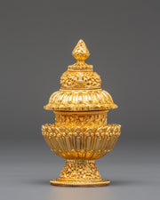 Ceremonial Rice Pot | Tibetan Buddhist Offering Vessel for Ritual