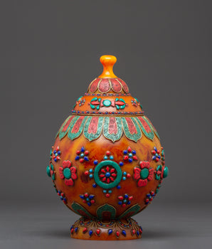 Offering Rice Pot Set | Handcrafted Tibetan Ritual Vessel for Spiritual Practices