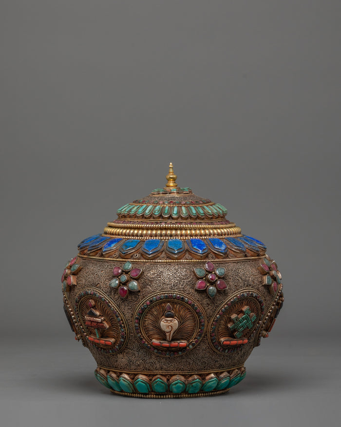 Tibetan Buddhist Dhupur Rice Pot | Himalayan Ritual Offering Vessel