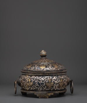 Rice Carry Pot with Silver Inlaid 
