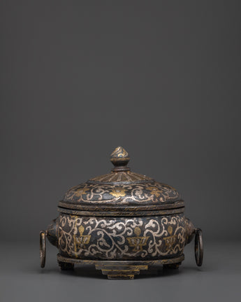 Rice Carry Pot with Silver Inlaid 
