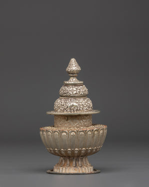 White Copper Rice Pot | Ritual and Meditation Decor