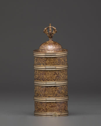 Handcrafted Copper & Brass Rice Pot for Ritual Offerings, Ceremonies