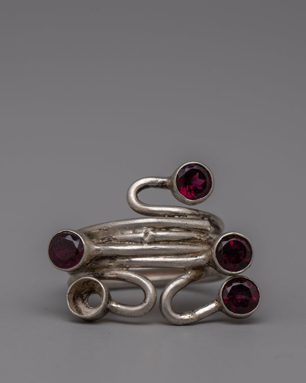 Sterling Silver Ruby Ring