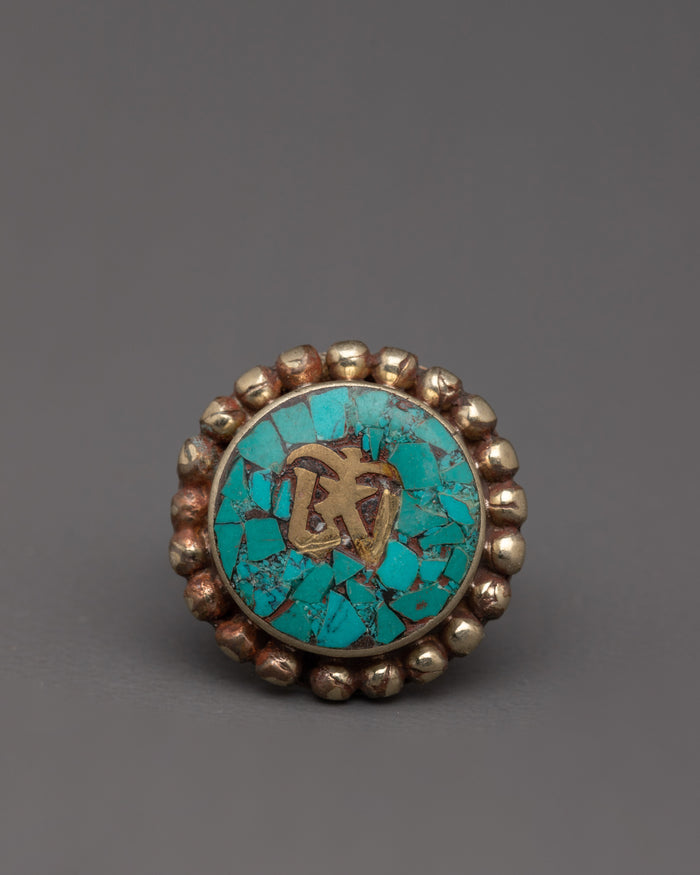 Handmade Tibetan Turquoise Ring | Unique Spiritual Jewelry