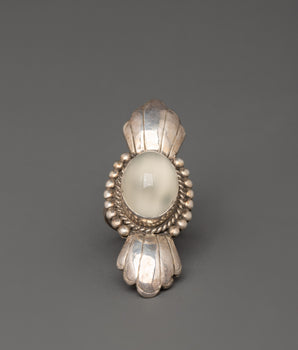 Sterling Silver Ring with Artificial Stone  