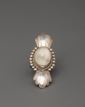 Sterling Silver Ring with Artificial Stone | Lightweight Jewelry