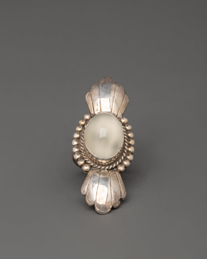 Sterling Silver Ring with Artificial Stone | Lightweight Jewelry