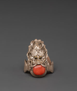 Coral Silver Ring