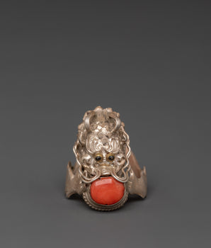 Coral Silver Ring