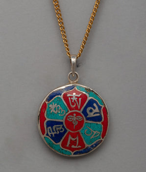 Round White Metal Locket
