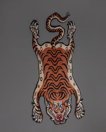 Handwoven Tiger Design Rug for Home Décor