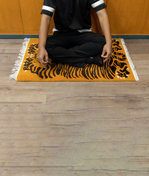 Tibetan Traditional Tiger Print Rug | Handcrafted Wool Rug with 100 Knot Detail
