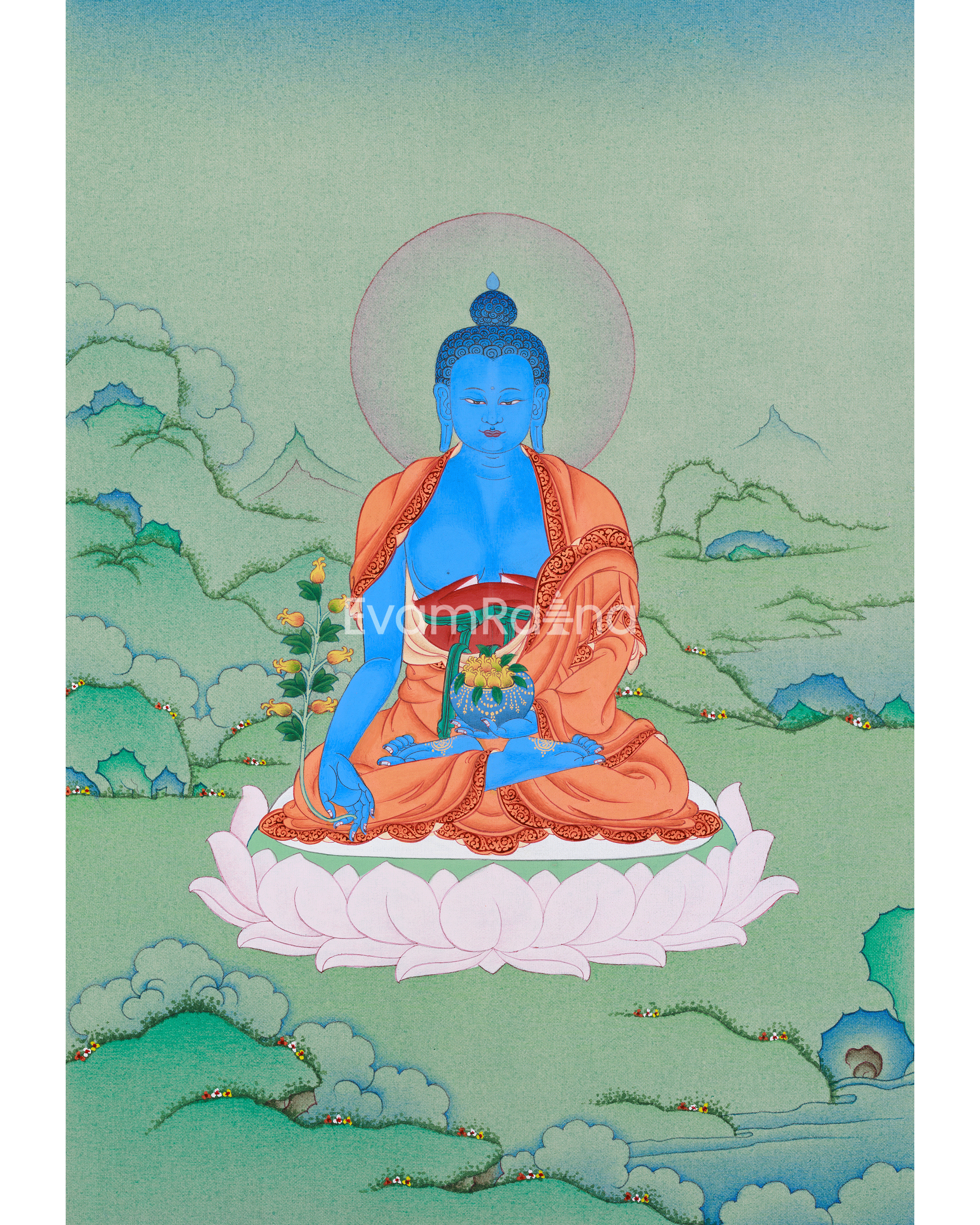 Healing Buddha Bhaisajyaguru Thangka | Deity of Health & Purification