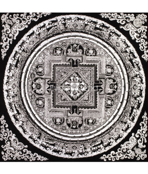 Sacred Pure Silver Mantra Mandala | Symbol of Compassion and Enlightenment