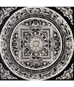 Buddhist Mantra Mandala Thangka | Mandala for Meditation and Protection