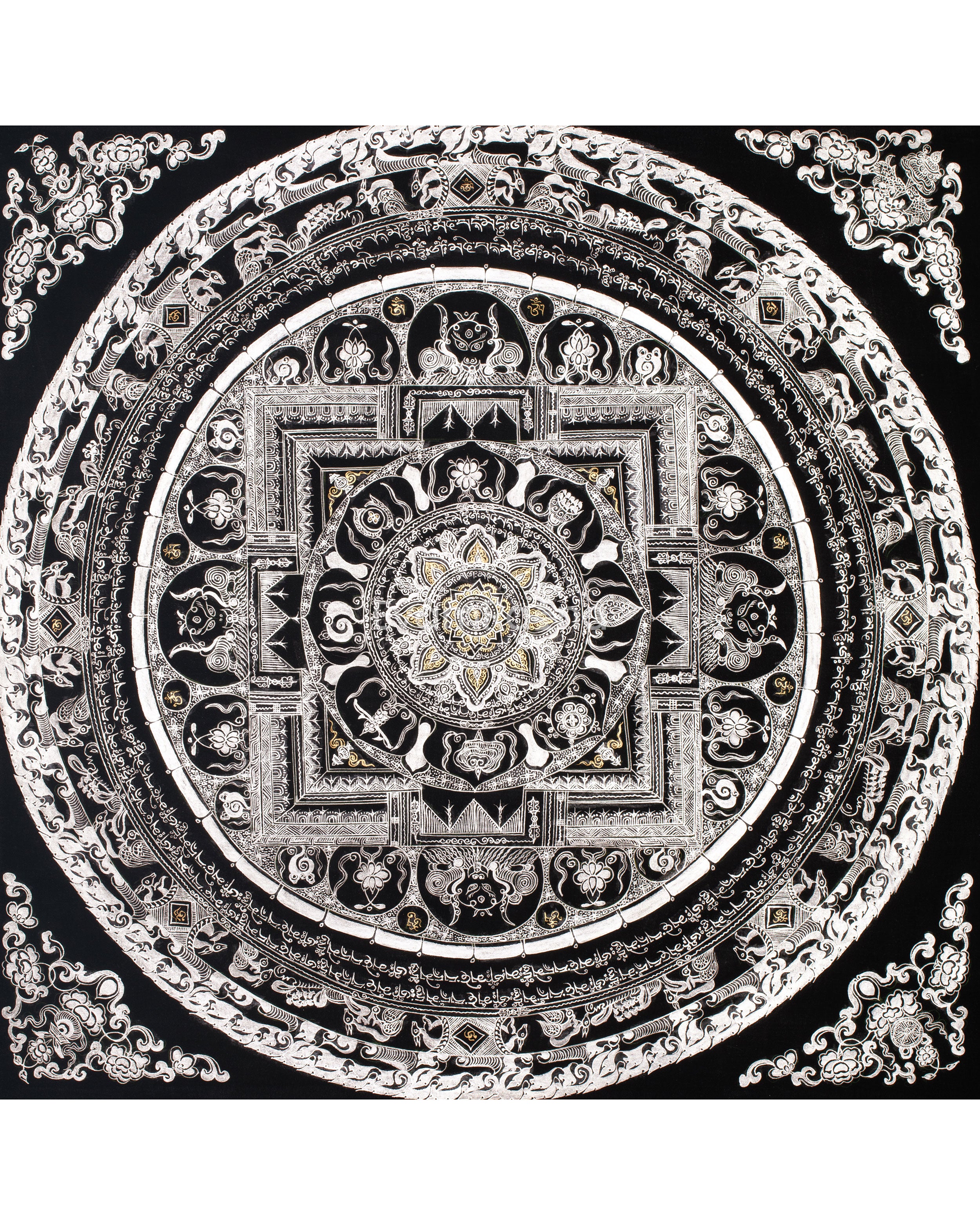 Buddhist Mantra Mandala Thangka | Mandala for Meditation and Protection