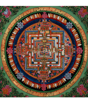 Buddhist Kalachakra Mandala Thangka | A Cosmic Guide to Awakening