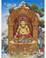 Dzambhala, Deity of Prosperity and Fortune | Radiant Paubha Art for Abundance