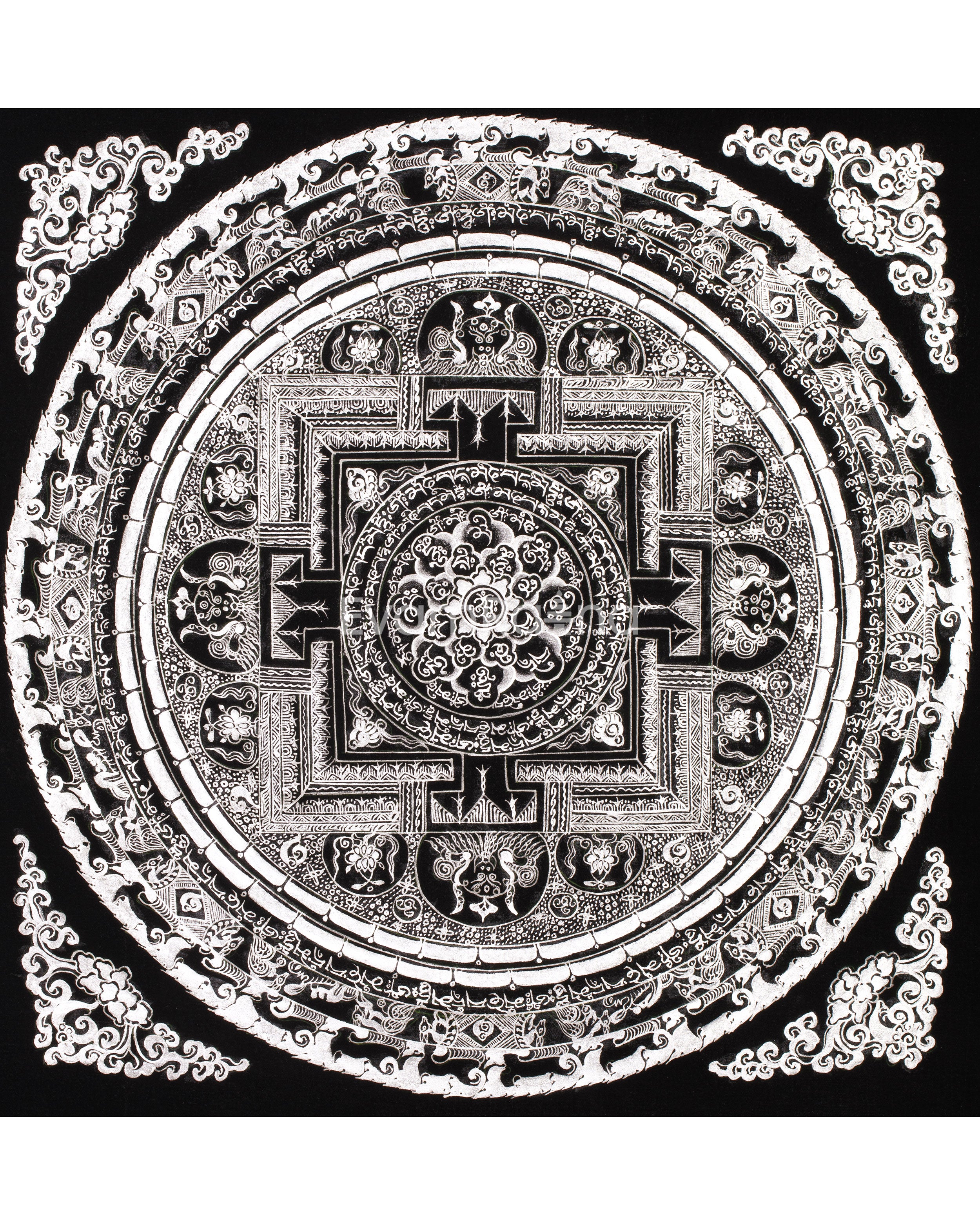 Tibetan Buddhist Mantra Mandala | High-Quality Mandala Painting