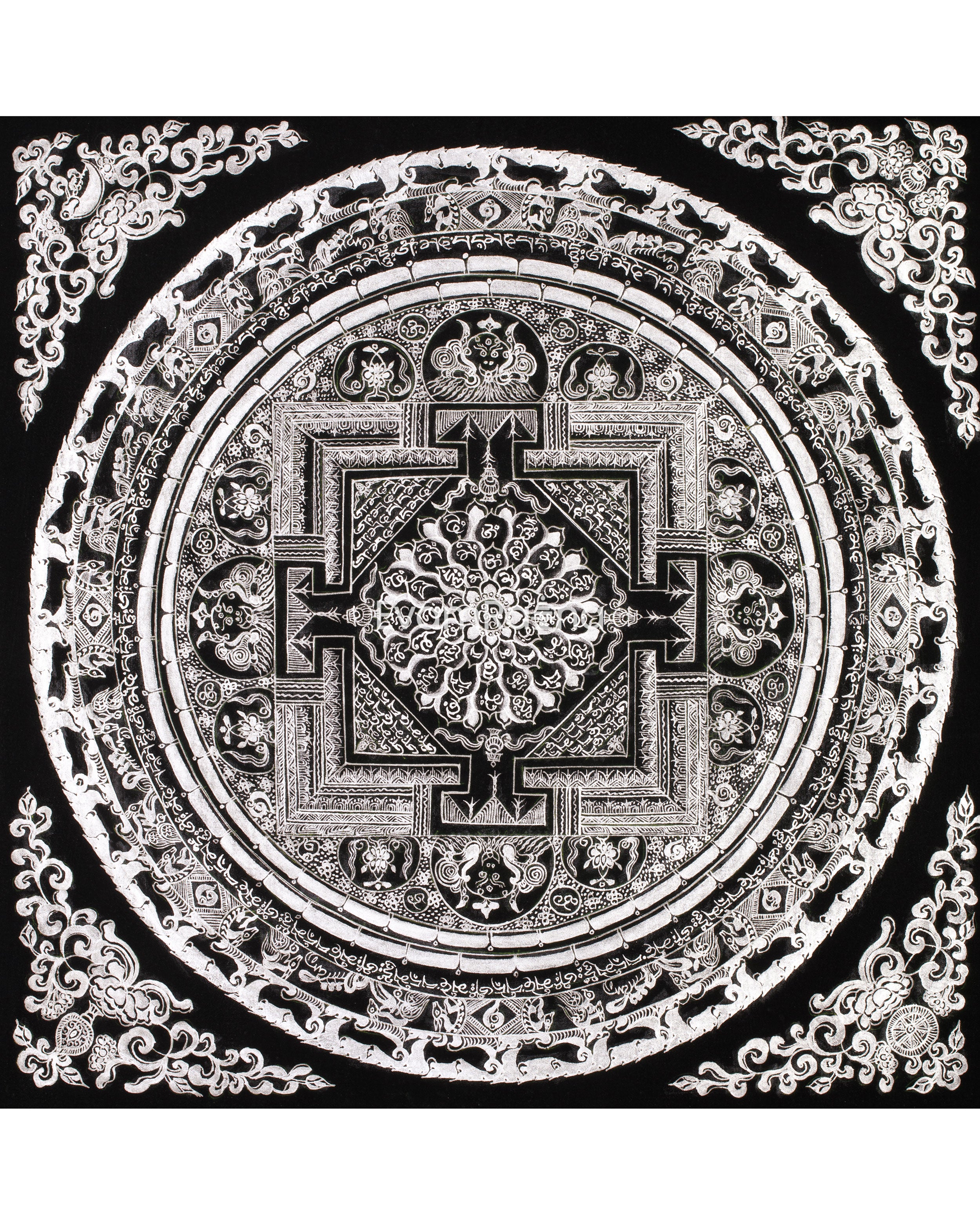 Tibetan Buddhist Mantra Mandala | High-Quality Mandala Painting