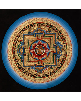 Gold Double Vajra Mandala Thangka