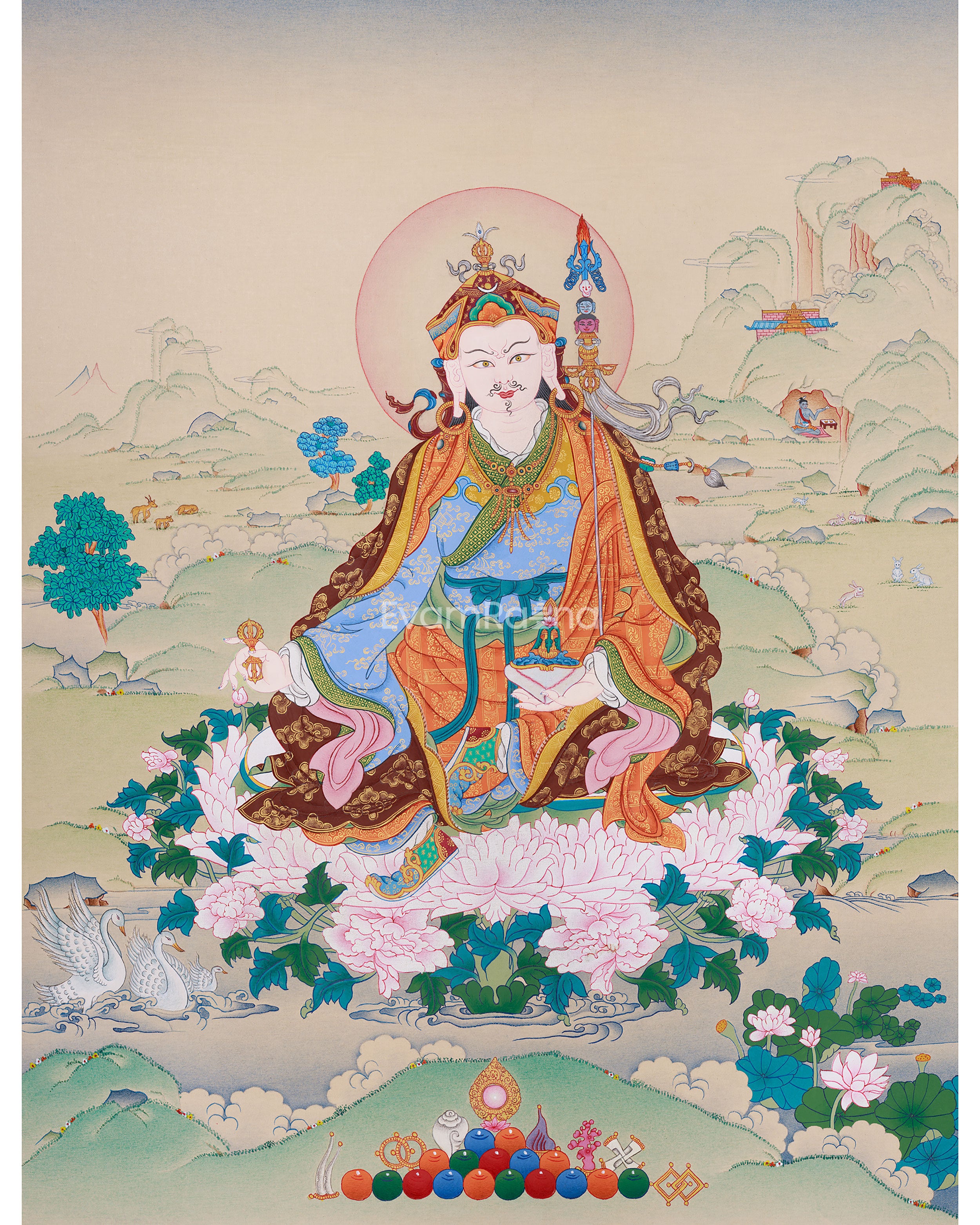 Tibetan Guru Rinpoche Artwork | Padmasambhava Lotus-Born Master