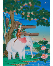 4 Harmonious Friends Painting | Depicting the Four Divine Creatures of Tibetan Buddhism