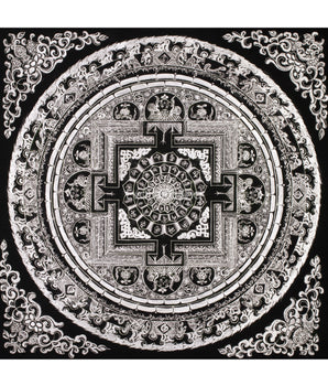 High-Quality Mantra Mandala in Pure Silver | Tibetan Buddhist Symbol for Protection