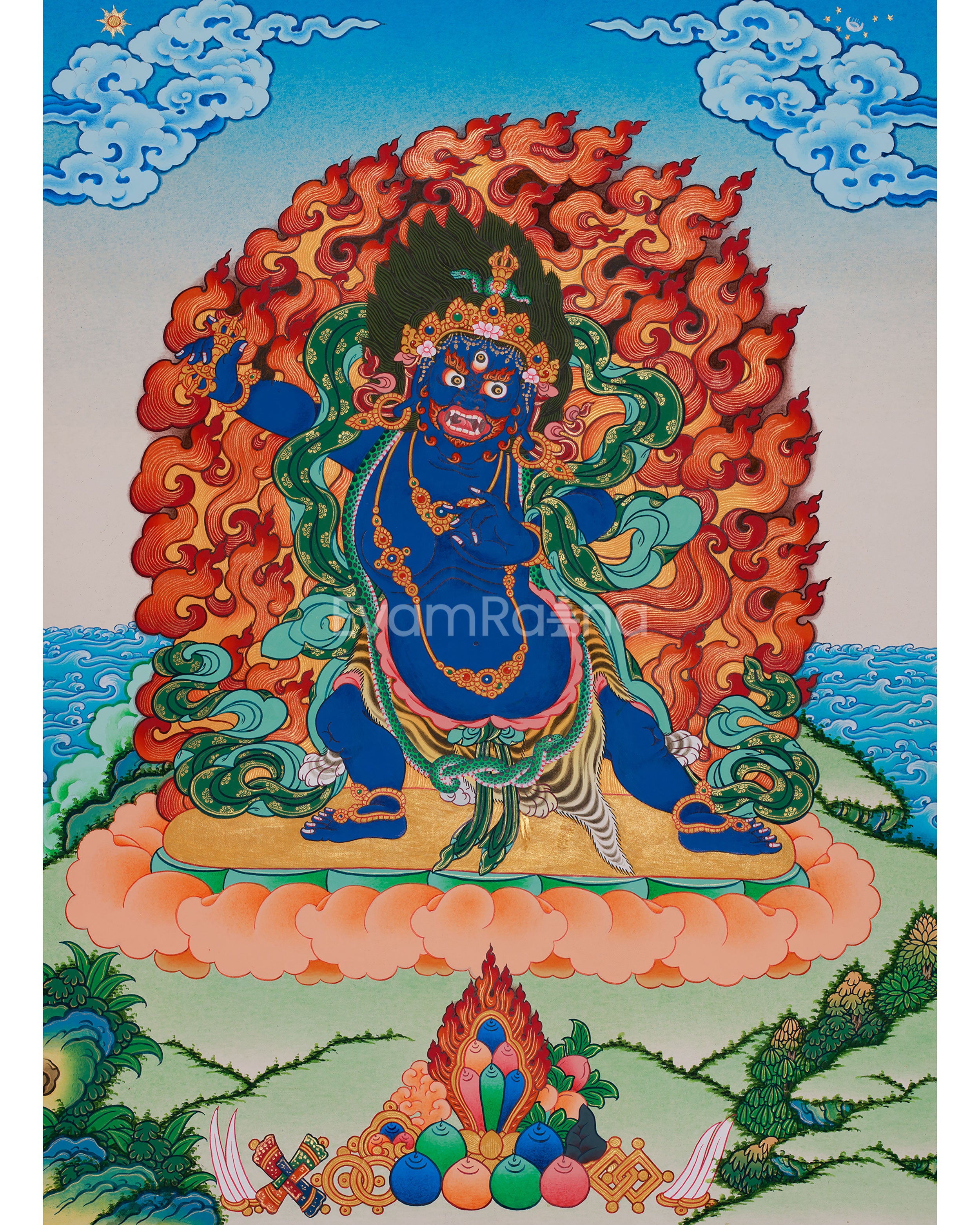 Sacred Tibetan Vajrapani | Fierce Deity of Power and Protection
