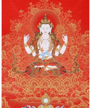 4 Arms Chenrezig Thangka