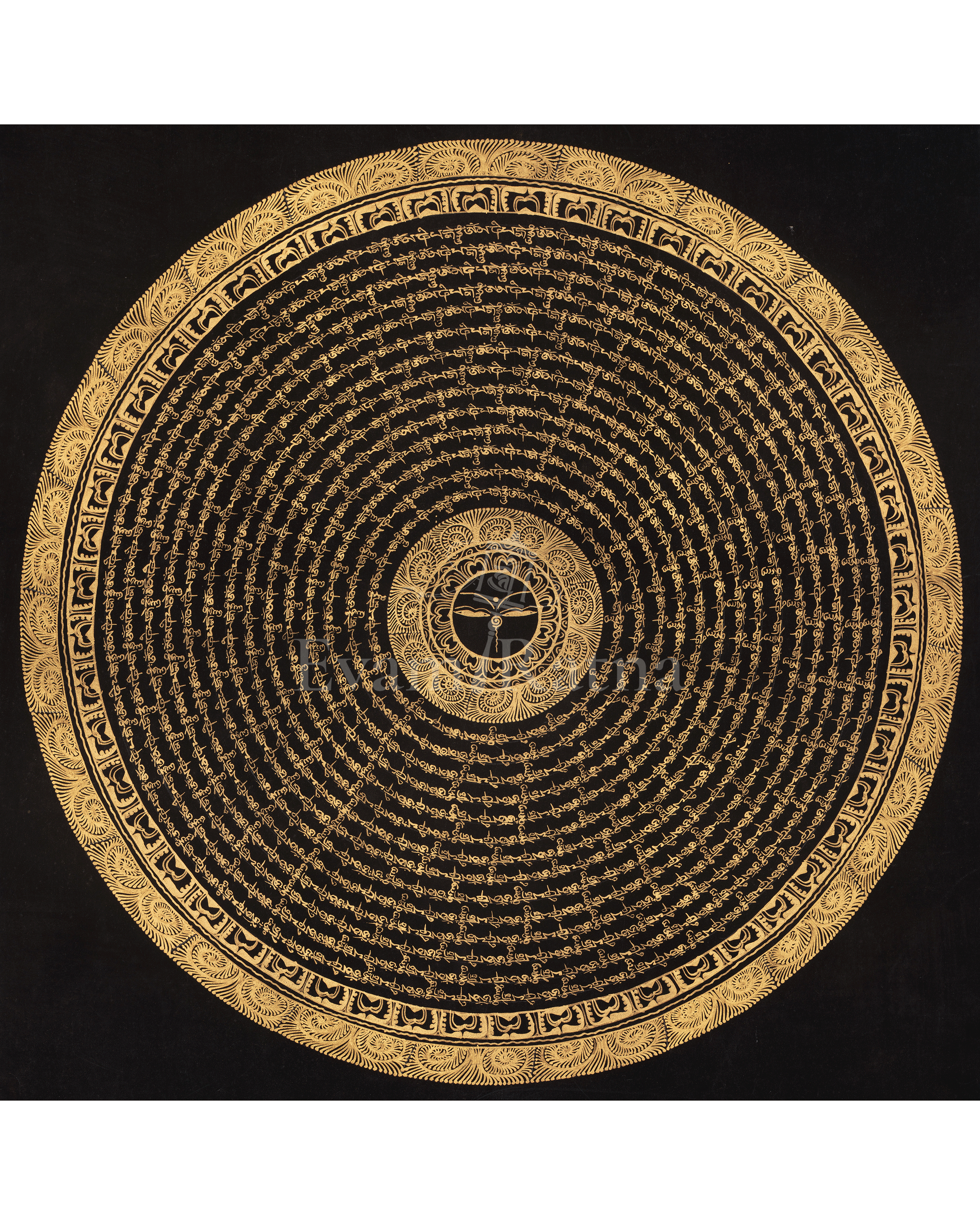 Auspicious Mantra Mandala Art | Sacred Circle of Enlightened Wisdom