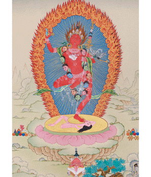 Hand-Painted Wrathful Vajravarahi Thangka