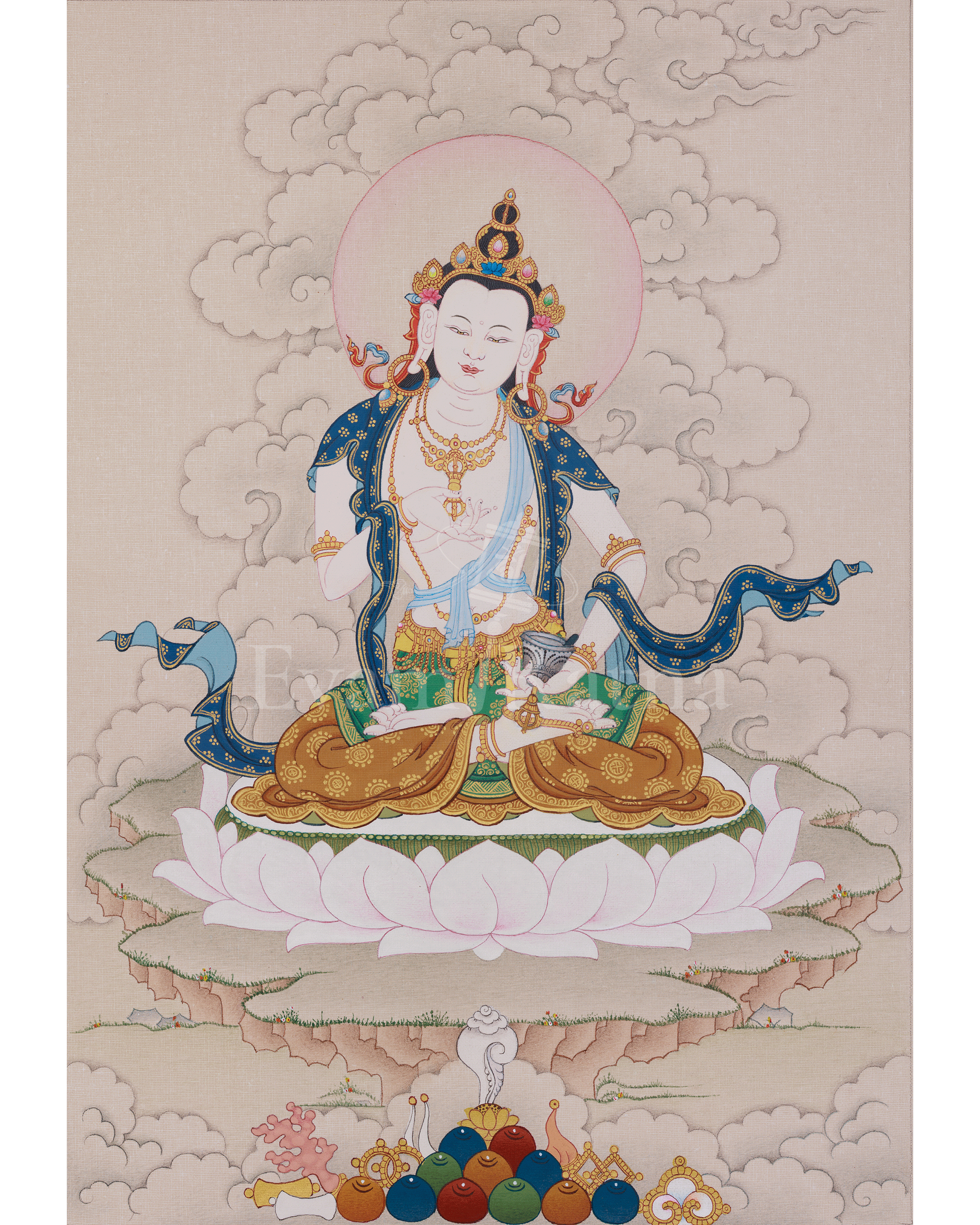 Vajrayana Vajrasattva Art | Purification, Clarity, and Spiritual Renewal