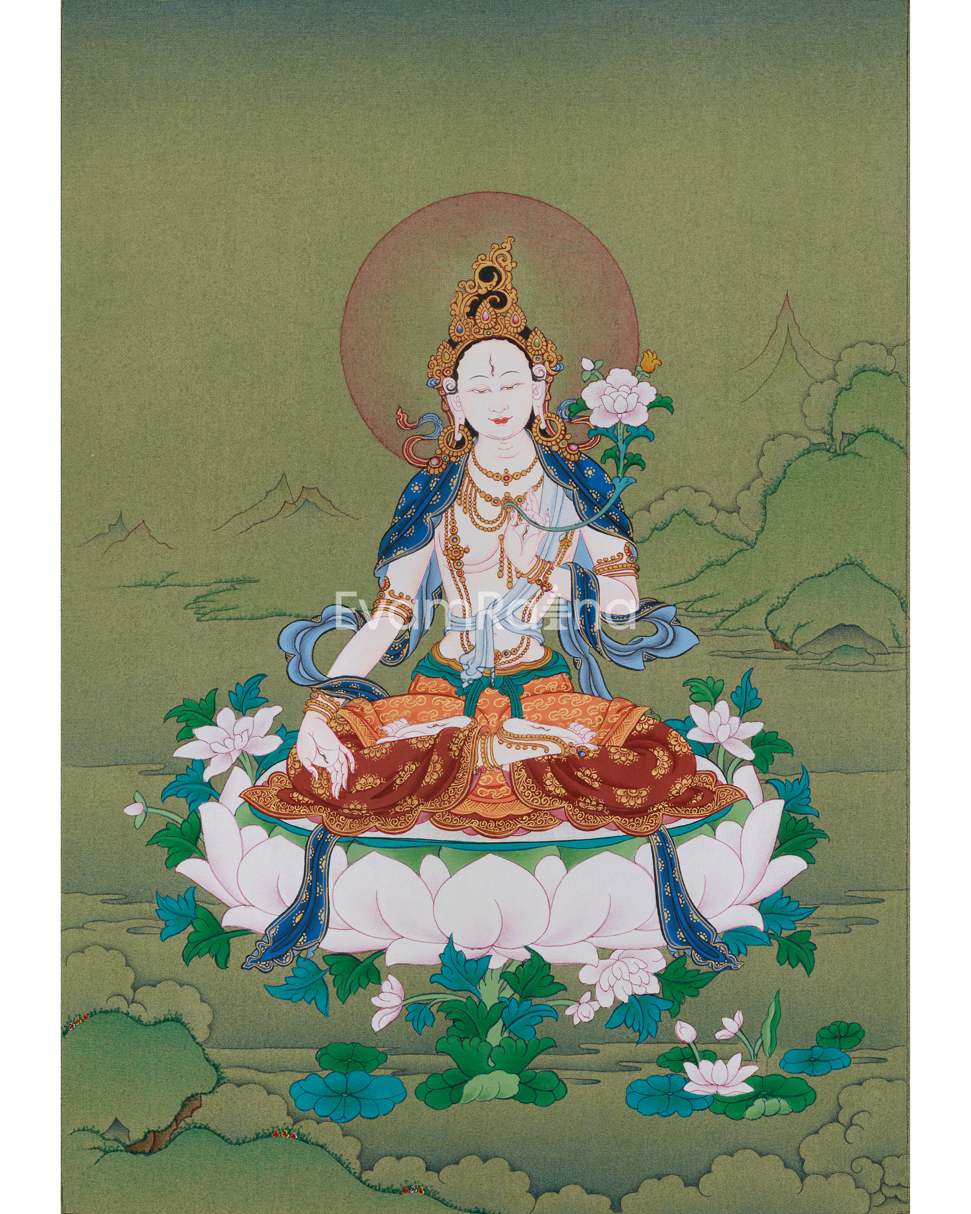 White Tara Goddess of Healing Thangka
