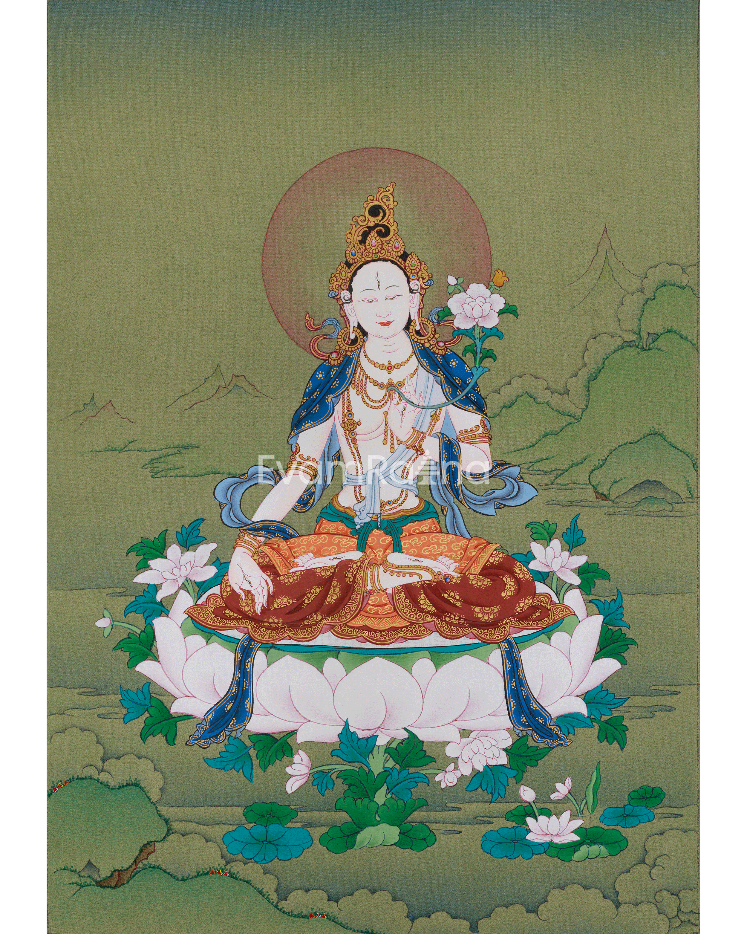 White Tara Goddess of Healing Thangka