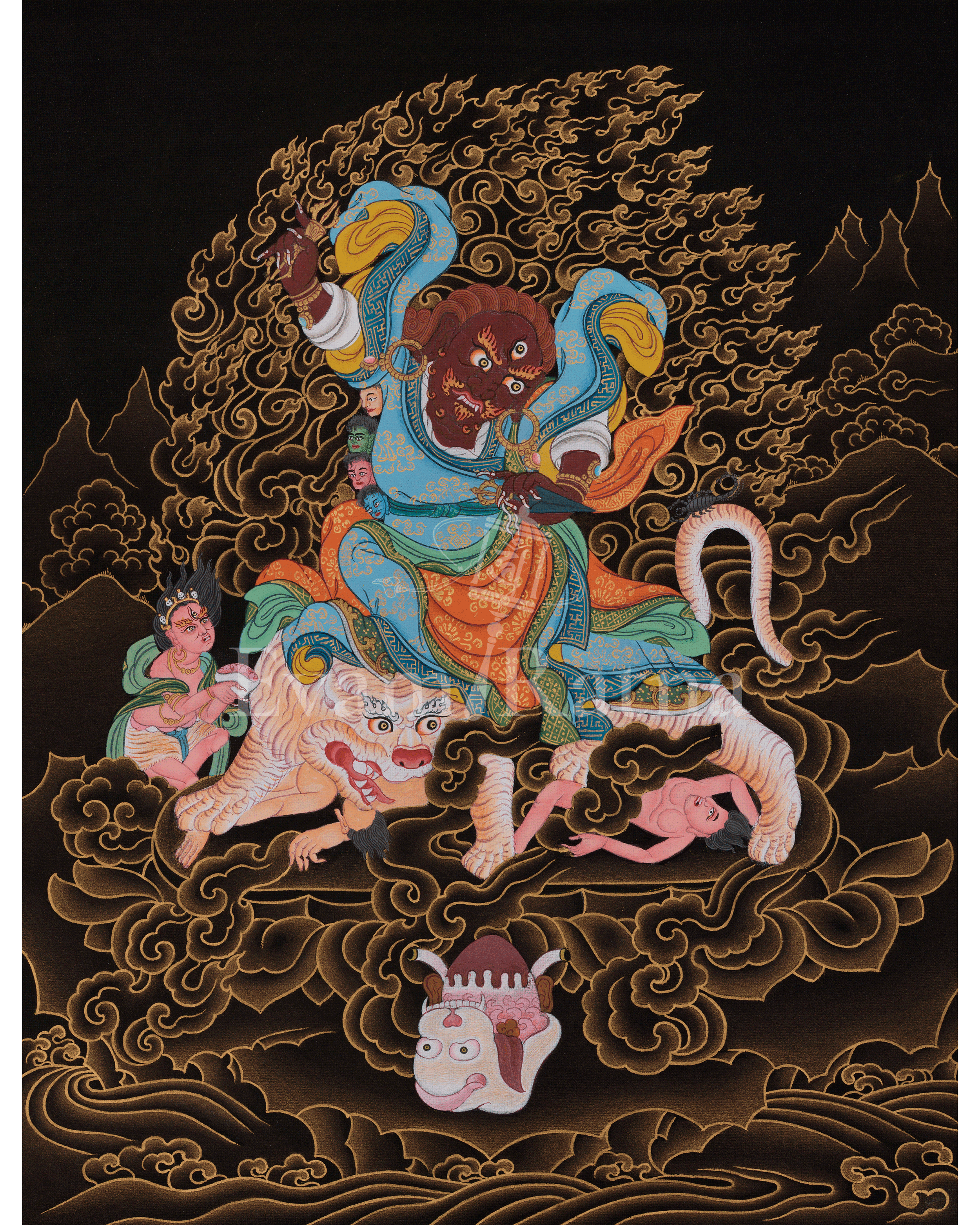 Sacred Dorje Drollo Thangka | Symbol of Fierce Compassion, Awakened Presence