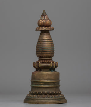 Elegant oxidized copper stupa