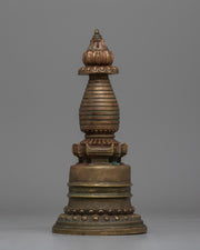 Elegant oxidized copper stupa