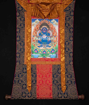 Original Hand-Painted Sakya Mahakala With Brocade